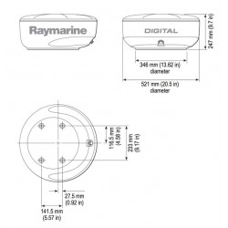 Antena Radar Raymarine Radome HD RD418HD Cable de 10m